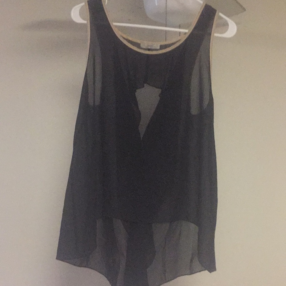 Black tank with partial open back